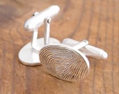 Personalised Fingerprint Cufflinks. Your print on his cuffs.