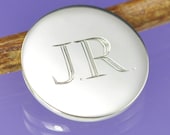 Personalised Golf Ball Marker. Hand engraved sterling silver love token.