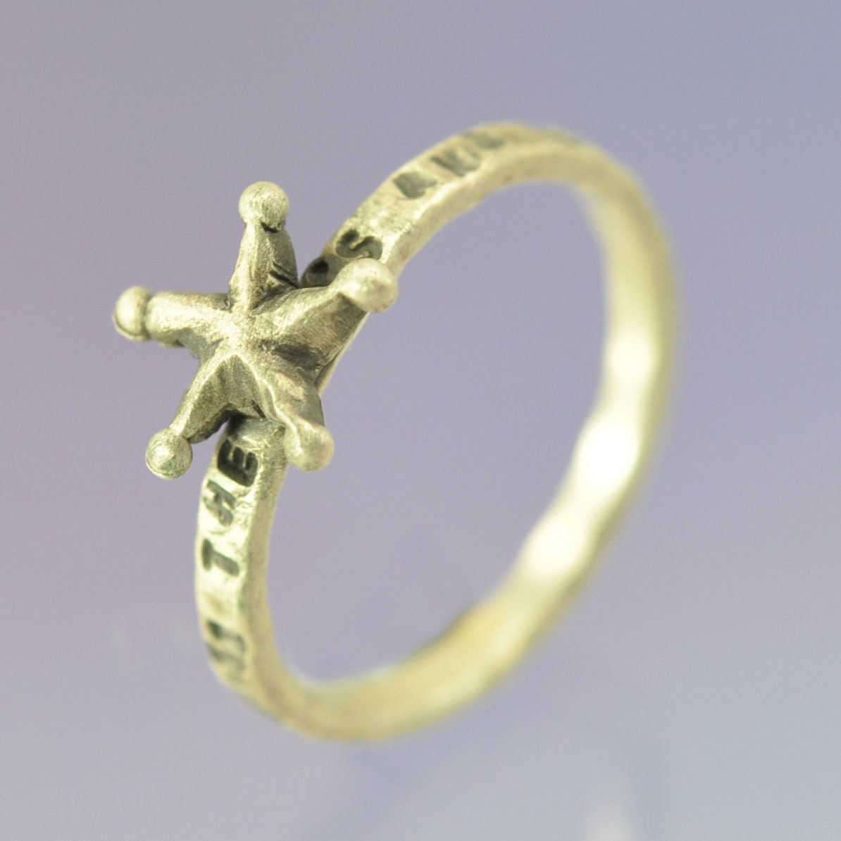 Large Star Silver Stacking Ring