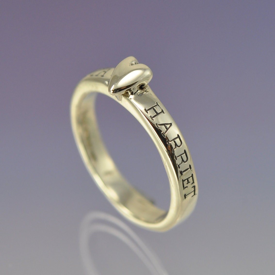 Stacking Silver Heart Ring Personalised