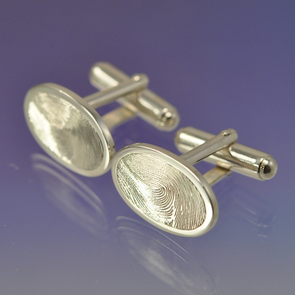 Personalised Fingerprint Cufflinks. Your print on his cuffs.