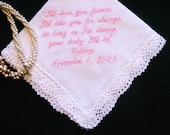 Personalized Wedding Gift - Wedding handkerchief for Mother of the Bride with Gift Box 36S includes shipping in the US