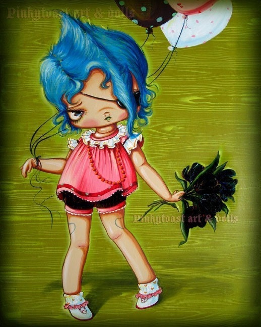 Little Love Balloon-Tattoo Valentine-Pinkytoast Art Print-8x10