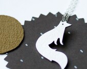 Vixen Fox Necklace, Modern Sterling Silver pendant. - Joannarutter