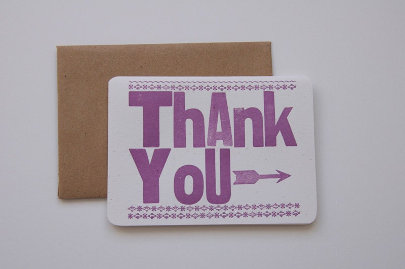 Thank You/ 3 Letterpress Cards
