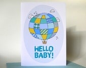 Hello Baby - Blue - Greeting Card