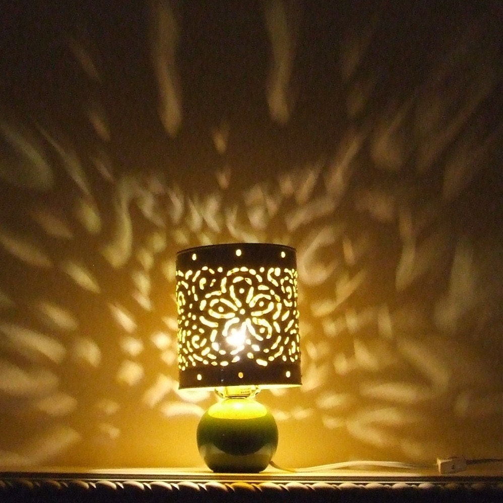 RESERVED for ALLISONLUELLA - Yellow and Green Floral Convertible Lamp