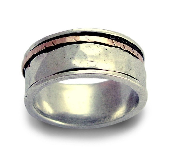 Sterling silver unisex spinner ring - l love .