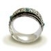 Sterling silver and yellow gold spinner with teal turquoises meditation ring - On the edge