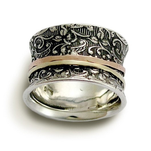 Sterling silver spinners on a filigree wide band - A way of life 2.