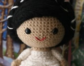 Crochet Pattern- Zoe in a snowflake dress amigurumi doll