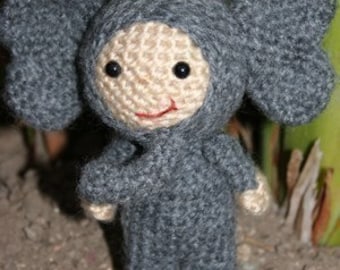 Crochet Pattern- Enoc in an elephant suit