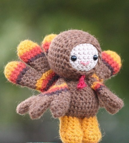 Crochet Pattern- Chester the turkey boy amigurumi doll