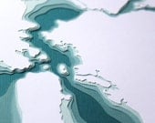 San Francisco Bay - original 8 x 10 papercut art