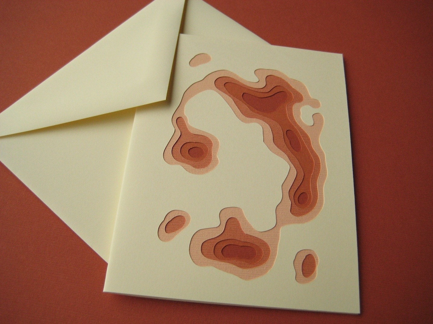 Topography in Terra Cotta - One handcut card