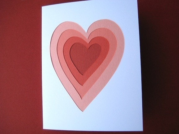 Layered Love - one hand cut art card