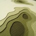 Topography in Olive - One handcut card
