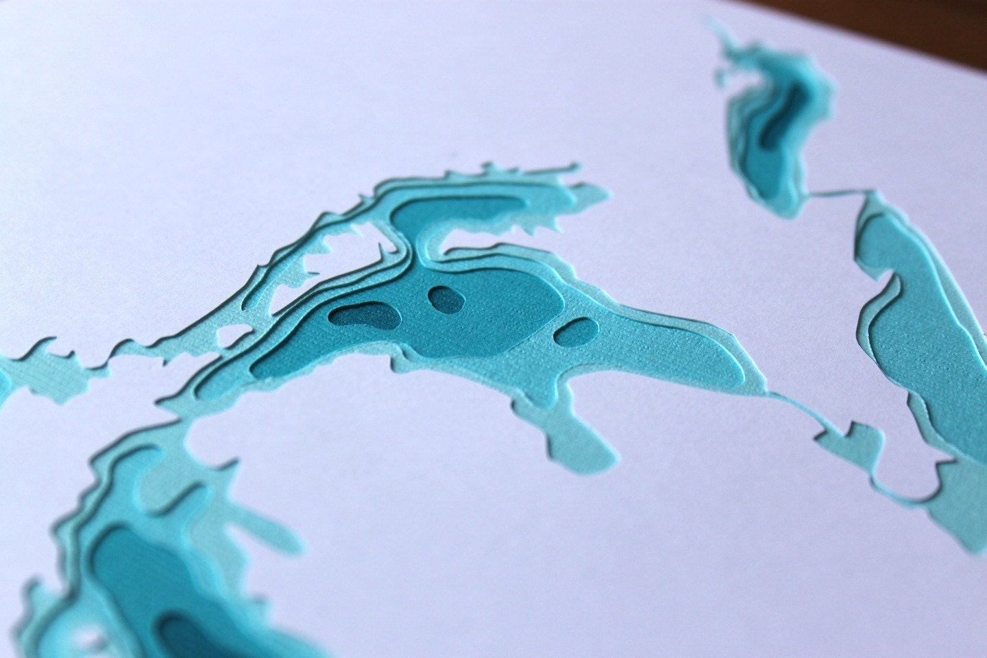 The Great Lakes - original 8 x 10 papercut art