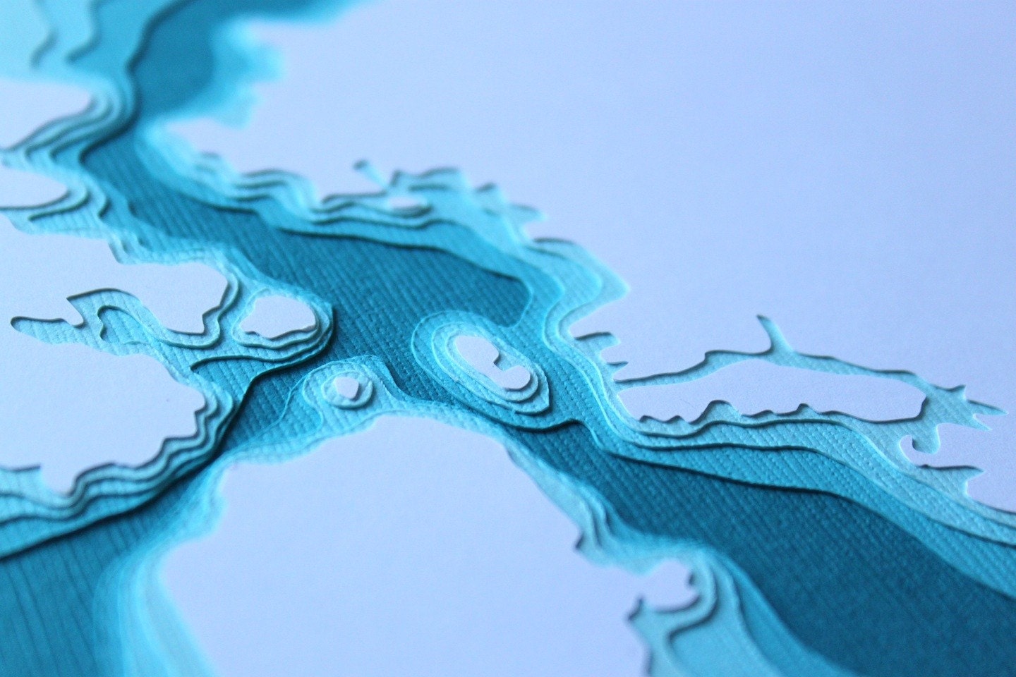 San Francisco Bay - original 8 x 10 papercut art