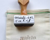 Made in California Rubber Stamp, Red Rubber Calligraphy Stamp, Made in Your State Hand Lettering by KisforCalligraphy
