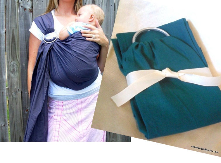 READY TO SHIP- Teal Lake Linen-blend Baby Sling - Ring Sling - More Colors Available