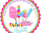 Candyland Stickers, Candy Circus,Sweet shop, Birthday party, Candy, Lollipop, Gumballs,Birthday, Children, Labels, favor, Il_170x135