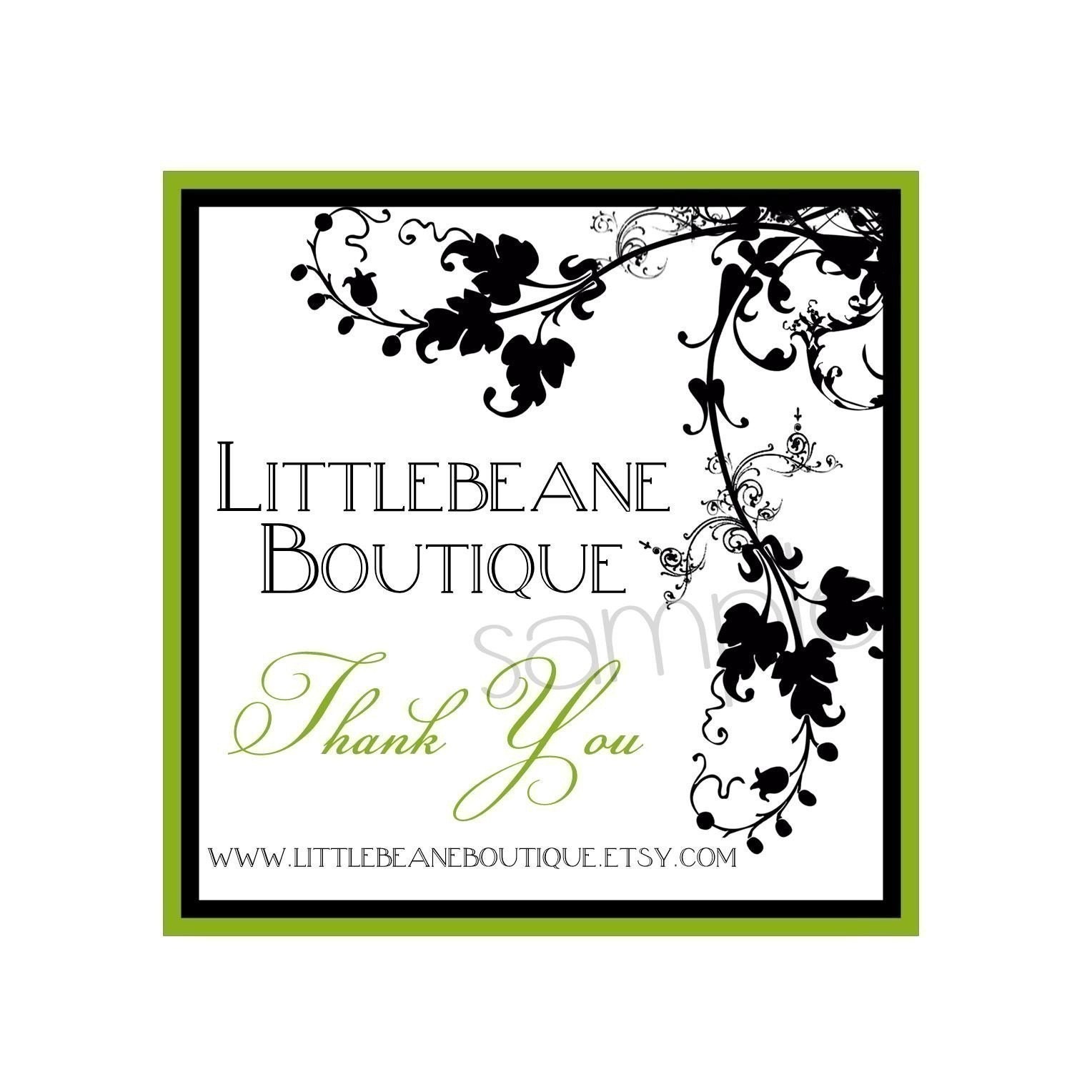 Personalized Garden Flourish Stickers, Labels, Tags, Seals, Wedding, Bridal, Shower, Favor, CUSTOM COLOR, Set of 20 Il_570xn