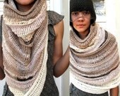 Cashmere Silk Shawl with Veil, OOAK