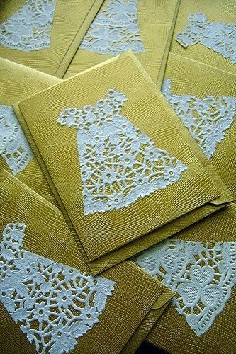 2 x doily dress cards - limited edition - FREE SHIPPING