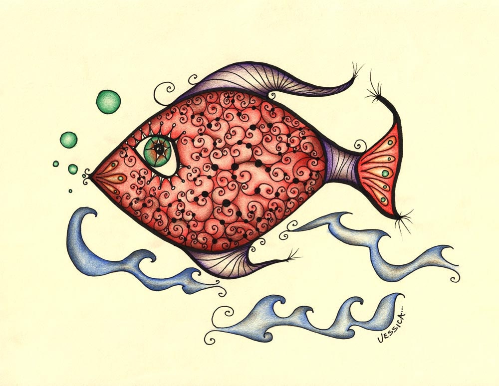 Delilah the Fish - Limited Edition ACEO mini print
