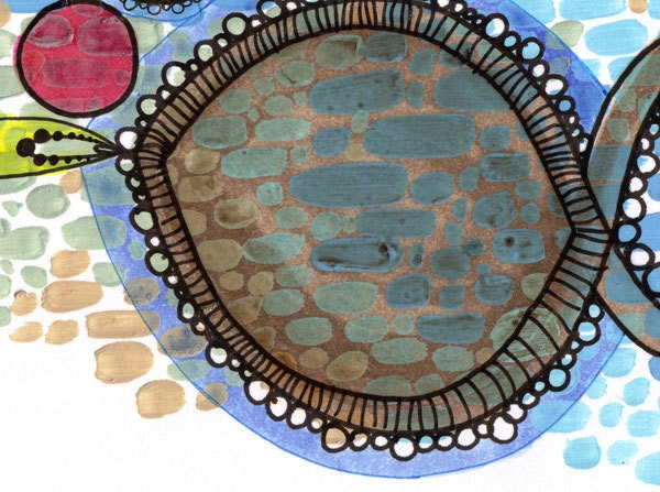 Iridescence - original school of three fish illustration