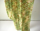 spring green hand knit wool scarf