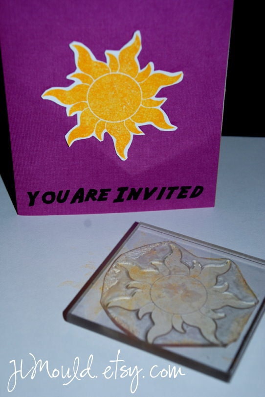 Ready to Ship Sun Sunburst stamp for  Princess Birthday Party Invites Clear polymer rubber stamp