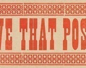 CARVE THAT POSSUM Oversized Postcard Hand Printed Letterpress