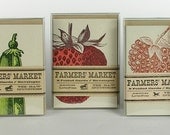 5 packs of small FARMERS MARKET 32 letterpress cards with envelopes a4
