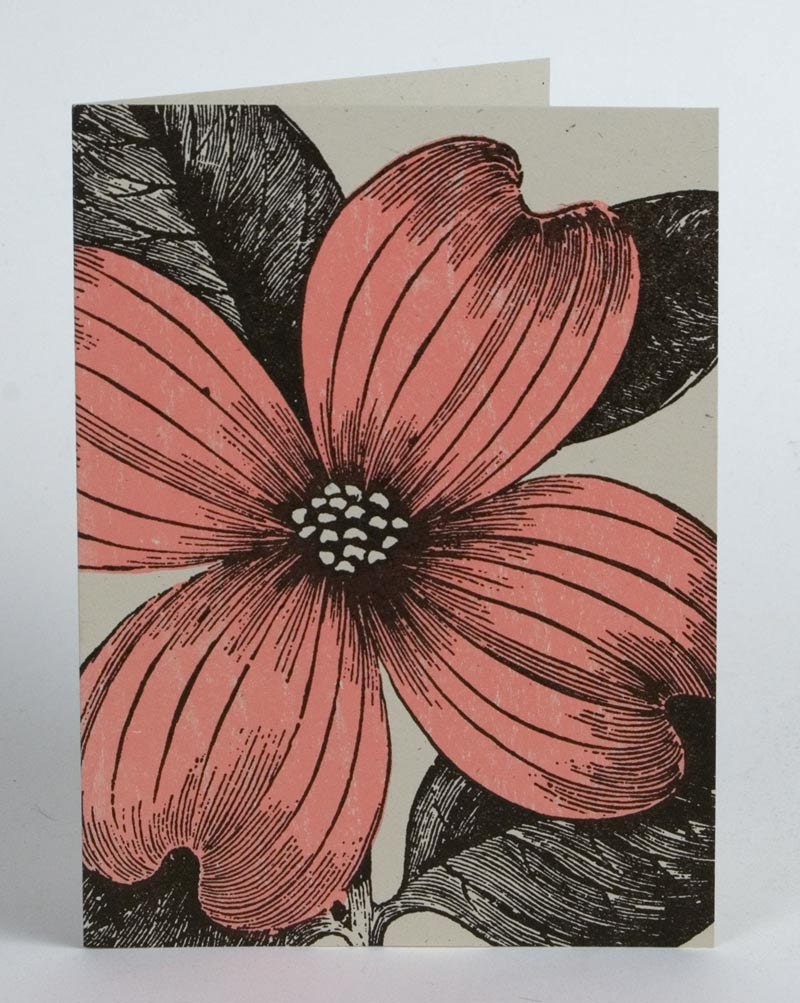 PINK DOGWOOD Greeting CARDS Farmers Market Letterpress Card Pack of 8