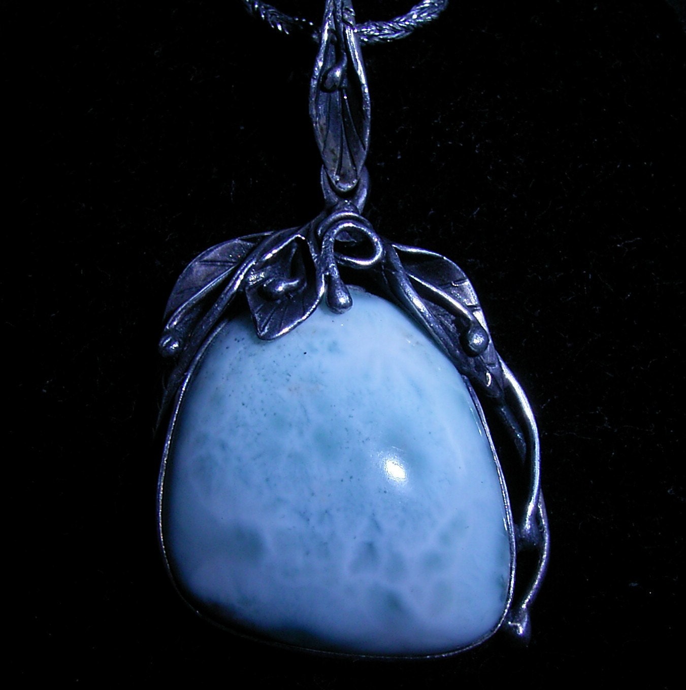 Arts and Crafts larimar hand made pendant