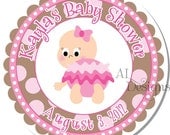 Personalized Baby Shower Stickers -- Baby Girls -- Personalized Labels, Address Labels, Shower Labels -- Choice of Size