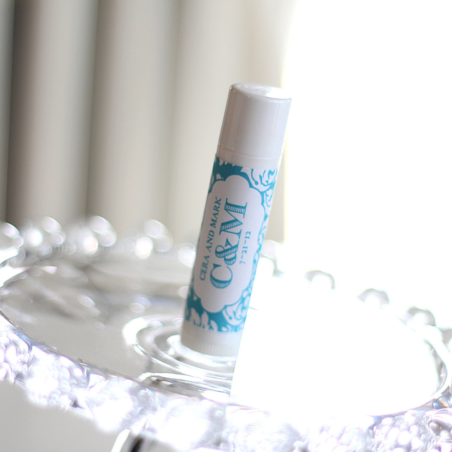 Personalized Lip Balm Stickers -- Damask -- Personalized Chapstick Labels, Birthday Party Favors, Wedding Favors