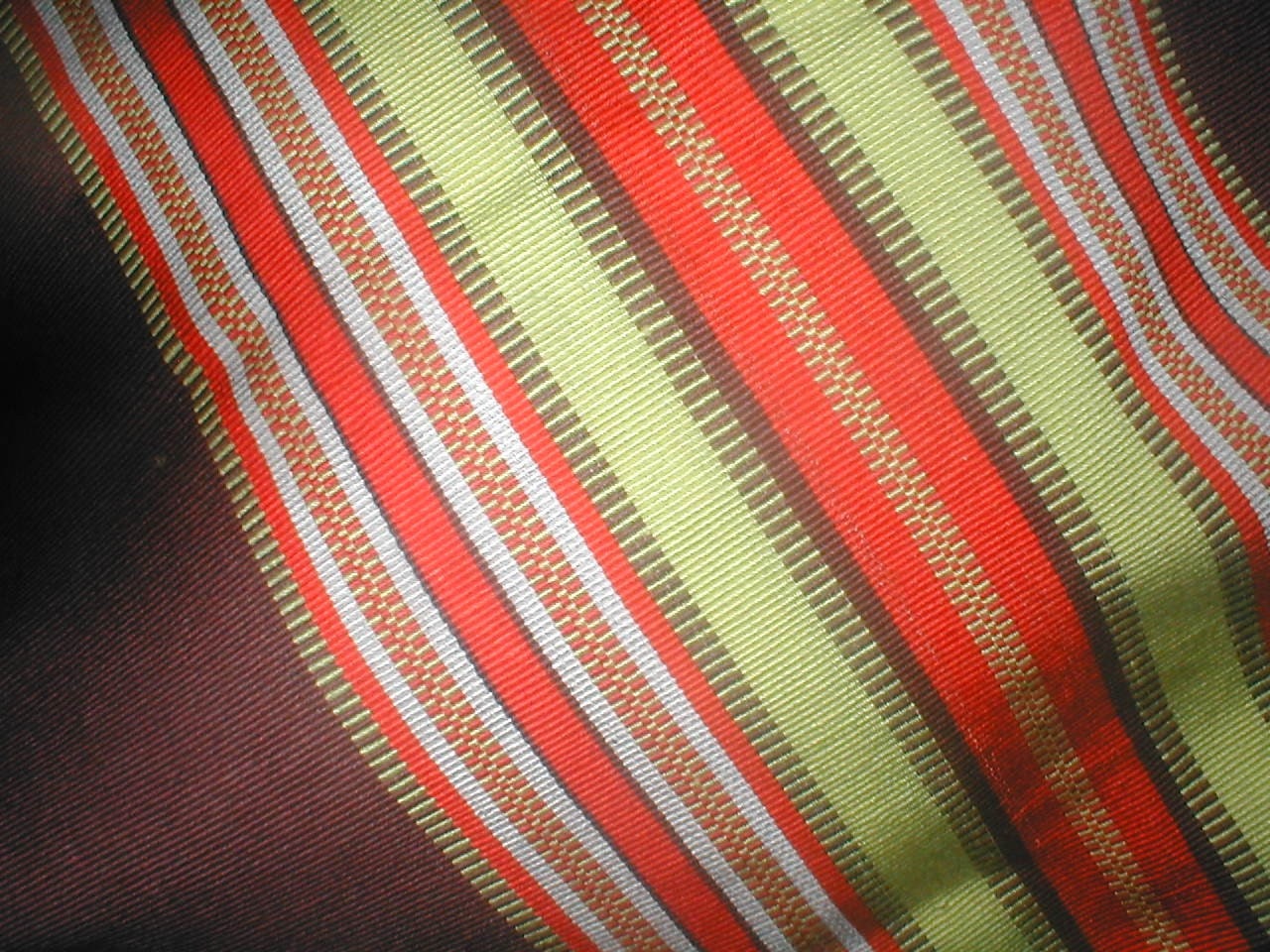Hand Woven Shawl  -  Vintage Guatemala Made -Chocolate In Autumn Stripes