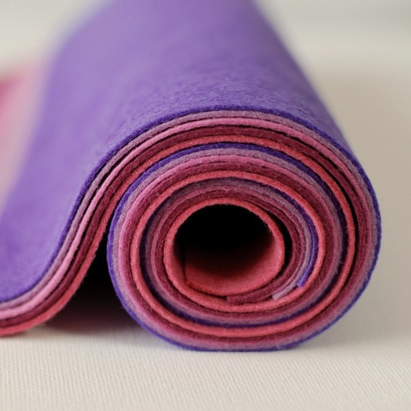 Violet Fields Set of 5 Wool Felt Blend sheets