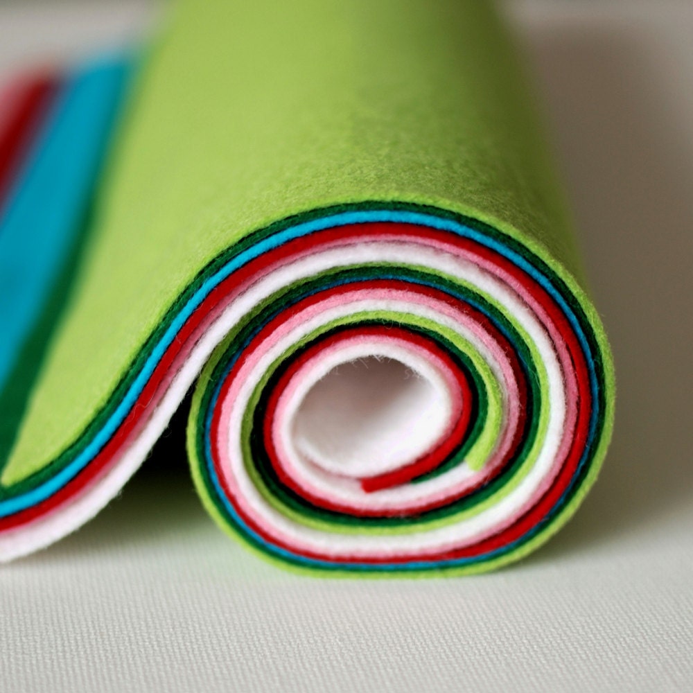 Retro Bright Collection Wool Blend Felt 12x18" sheets
