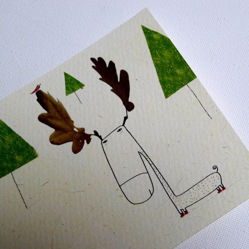 Gif, art card, the reindeer