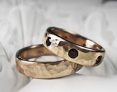 Two 14K Recycled Rose Gold Wedding Rings