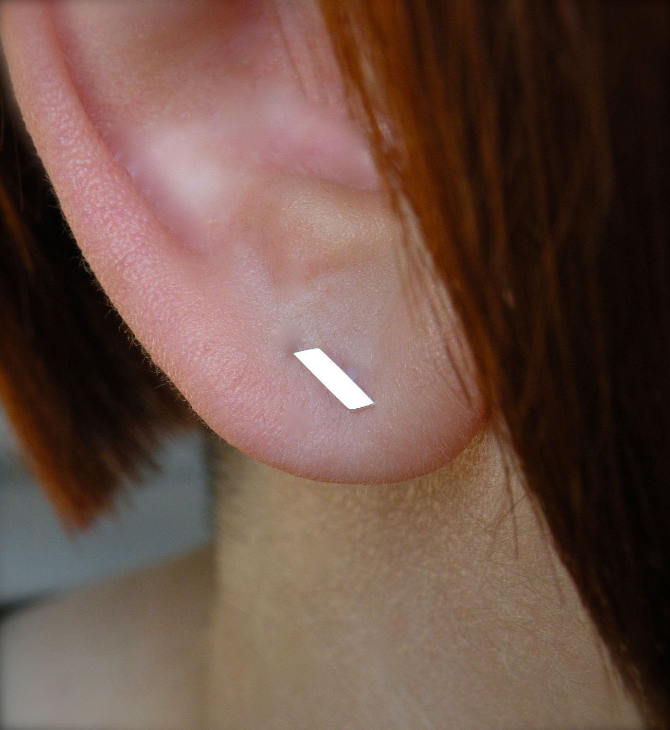 All Things Considered - D.I.Y. No.9 - geometric single mini sterling silver stud earring