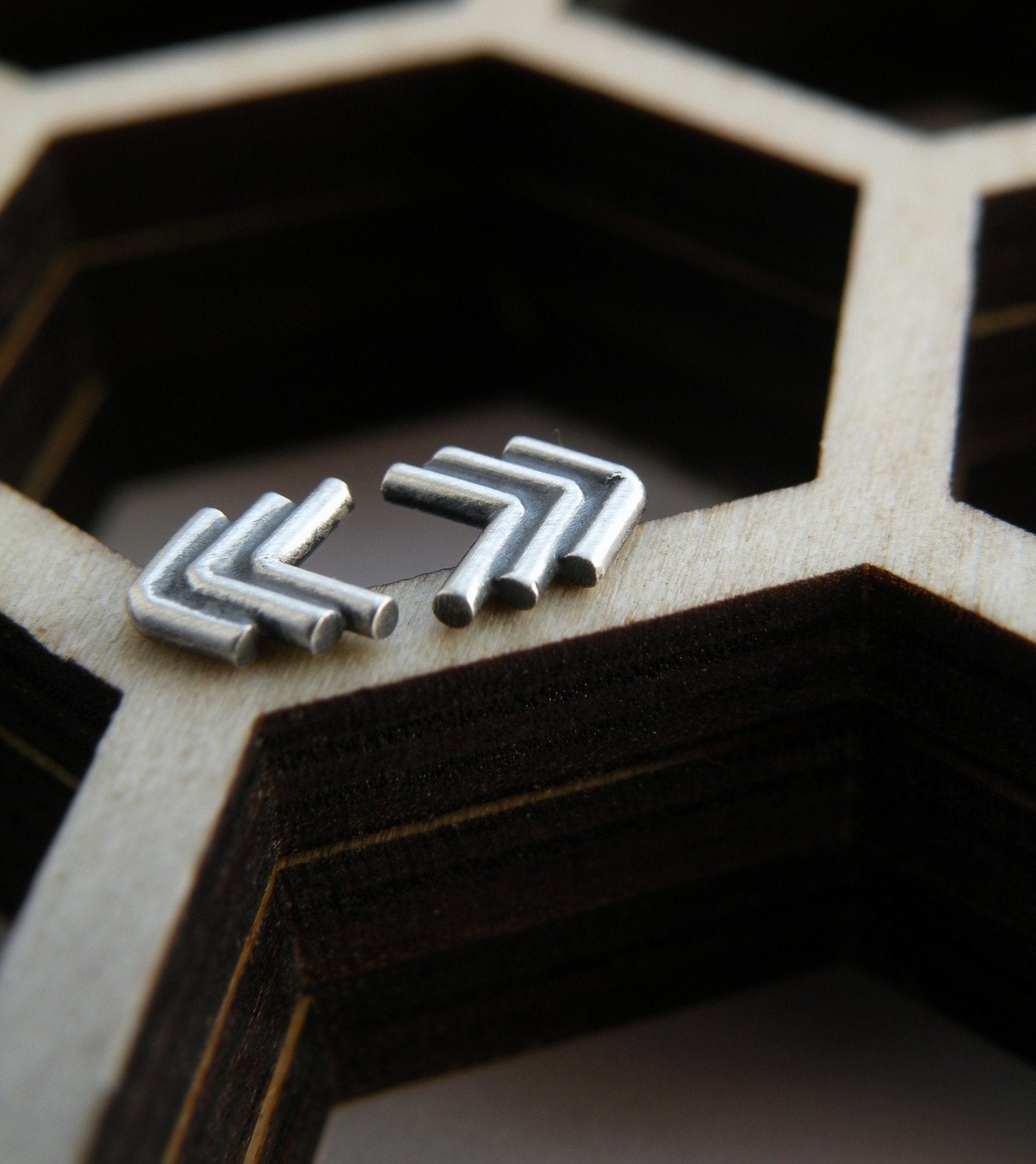 Going to the South West - mini southwestern herringbone chevron arrows earrings