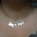 Message in the Sky - silver airplane statement necklace with banner