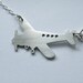 Message in the Sky - silver airplane statement necklace with banner