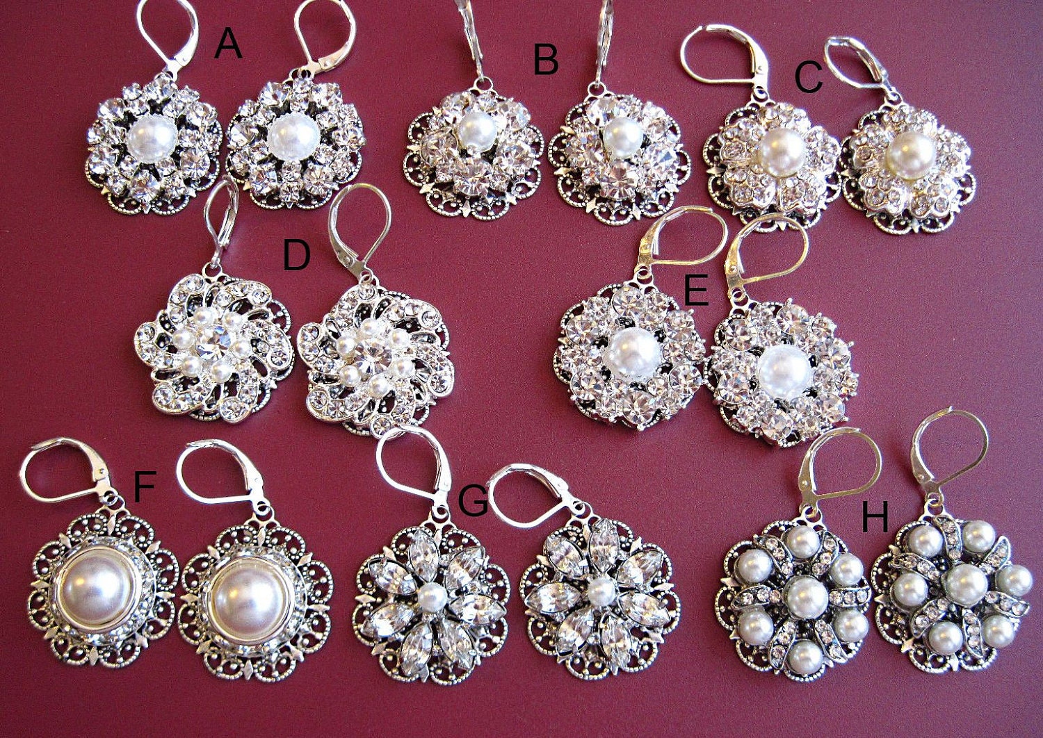8 Choices,Multiple Discounts, Wedding Jewelry, Bridal Earrings, Christmas Gift, Pearl Earrings, Crystal Earrings, Dangle Earrings