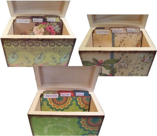 Recipe Tab Dividers STURDY (Set of 6) 4x6  MADE T0 ORDER  To Coordinate with My Recipe Boxes by Gifts And Talents